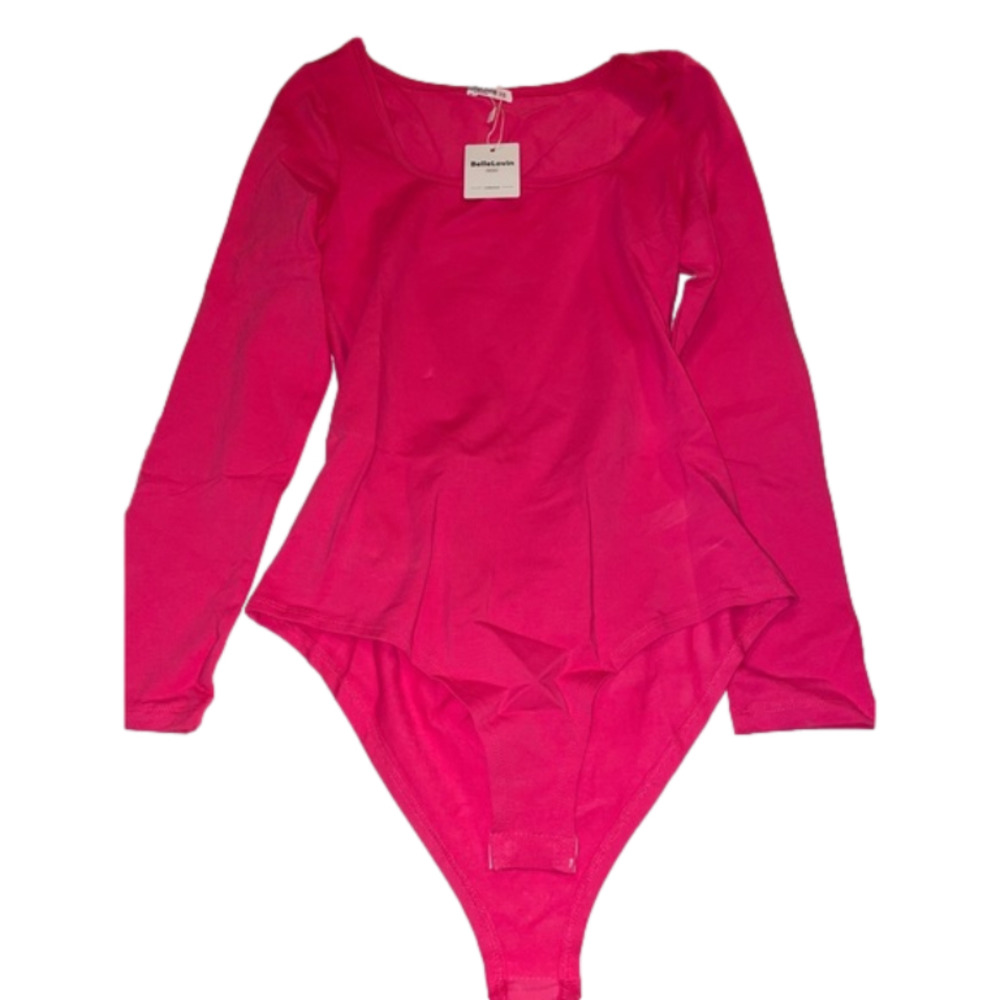 BELLE Lovin Pink bodysuit long sleeve XS NWT